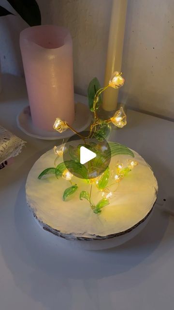 Derya🥐🥐 on Instagram: "How to make your own flower night light🌷✨" Tiny Flowers, Night Light, Make Your Own, Led Lights, Make It Yourself, Flowers