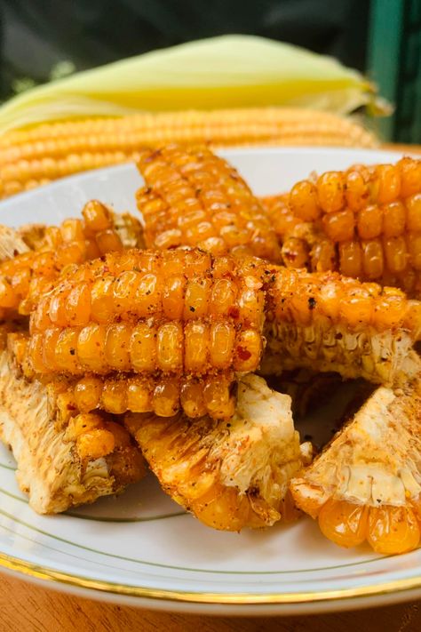 Fried Corn on the Cob Recipe Fried Corn Ribs, Corn Fried, Corn Ribs, Fried Corn, Chipotle Chili, Corn Recipes, Chili Flakes, Chili Powder, Corn