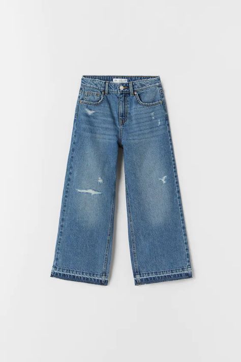 Jeans for Girls | ZARA United States Mom Fit Jeans, Samba Outfit, Jean Straight, Floral Jeans, Frayed Jeans, Jean Flare, Jeans Wide, Jeans Mom, Hem Jeans