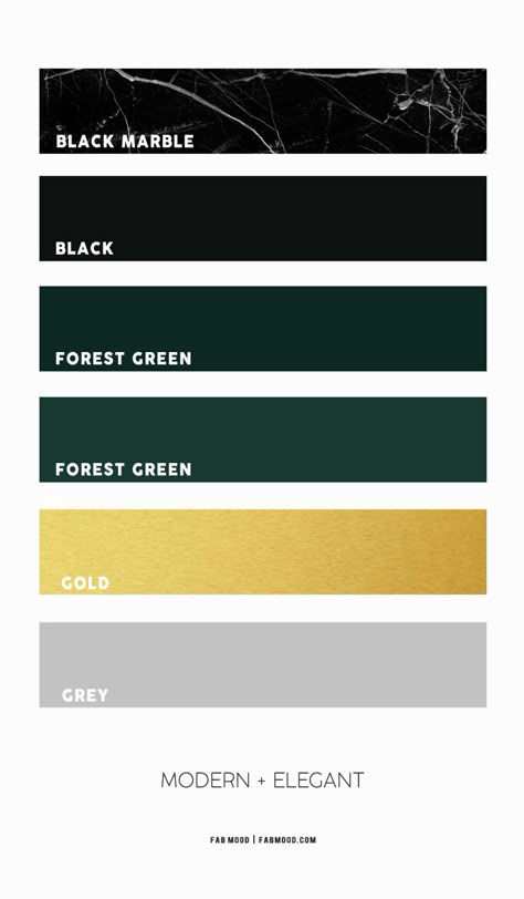 Black and Forest Green Color Schemes For Bathroom Color Ideas Forest Green And Grey Bathroom, Black And Emerald Bathroom, Grey Green Gold Color Palette, Black White Gold Green Color Palette, Colors That Go With Black And Gold, Black And Green Color Scheme, Green And Black Colour Scheme, Black And Gold Color Combination, Forest Green Bedroom Color Palette