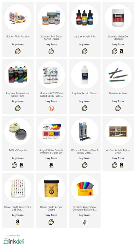 Often I get asked what supplies I use and what my favorite supplies are. Find a list of the supplies in different categories that I use over and over again in my paintings and art journaling. Journal Materials List, Art Mediums List, Painting Materials Art Supplies, Drawing Materials Art Supplies, Art Materials List, Messy Notes, Journaling Materials, Artist Accessories, Painting Gift Ideas