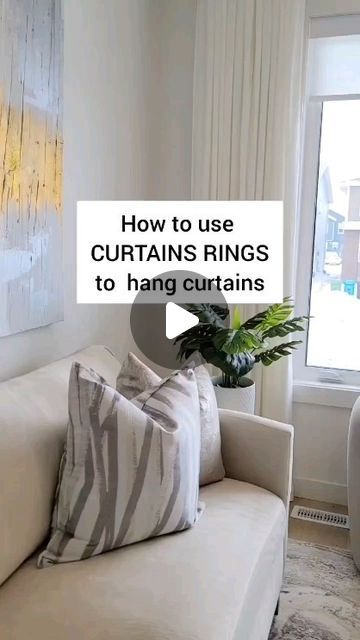 How To Hang Back Tab Curtains With Rings, How To Hang Rod Pocket Curtains With Rings, How To Attach Curtain Rings To Curtains, How To Hang Curtains With Vaulted Ceilings, How To Use Curtain Rings With Clips, Curtain Rings With Clips Ideas, How To Hang Curtains With Clips, Curtains With Clips, Hang Curtain Rods