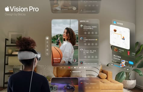 Commercial Website Design, Pro Tiktok, Vr Ui, Vr Design, Tiktok App, Ar Design, Apple Vision Pro, Interactive Web Design, Vision Pro
