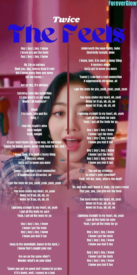 The Feels Lyrics Twice, K Pop Songs Lyrics, Twice Song Lyrics, K Pop Lyrics, Kpop Song Lyrics, The Feels Twice, Twice Lyrics, Twice The Feels, Money Lyrics