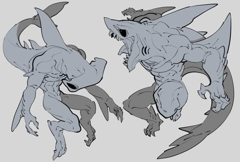 Shark Reference, Creature Fantasy, 다크 판타지, Monster Concept Art, Creature Drawings, 캐릭터 드로잉, Fantasy Monster, Fantasy Creatures Art, Mythical Creatures Art