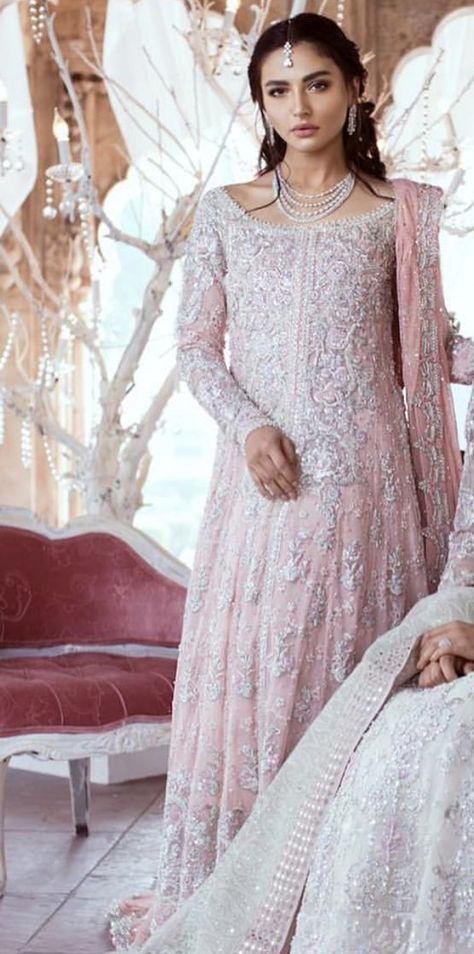 Asian Blush, Pakistani Engagement, Pink Bridal Gown, Pakistani Engagement Dresses, Mangni Dress, Pakistani Brides, Asian Dresses, Nikkah Dress, Pakistani Style