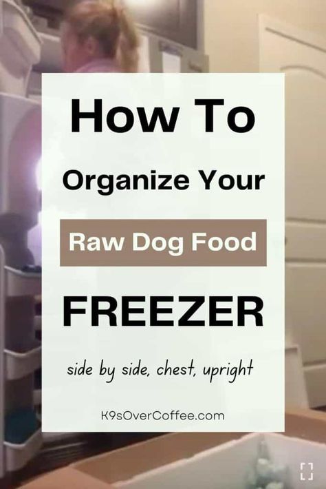 White woman filling the freezer section of a side by side freezer with raw dog food Chest Freezer Organization Ideas, Dog Food Meal Prep, Freezer Organization Ideas, Homemade Raw Dog Food, Ikea Bins, Chest Freezer Organization, Food Meal Prep, Food From Scratch, Raw Dog Food