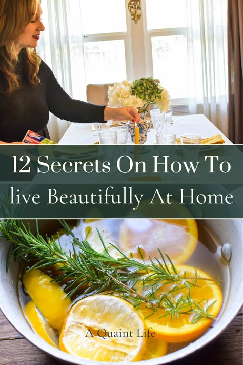 Live beautifully at home with these 12 tips that will help create a an enjoyable living space and help you enjoy your space to the fullest. Slow Living Decor, Slow Living Summer, Home Making Aesthetic, Slow Living Home, Homebody Aesthetic, Tiny Mansion, Voluntary Simplicity, Slow Home, Gentle Living