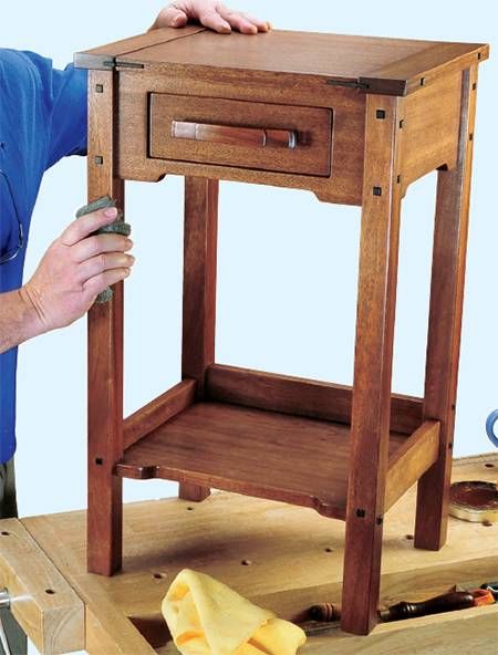 Green And Green Furniture, Bedside Table Plans, Kids Woodworking Projects, Woodworking Plans Patterns, Woodworking Projects Furniture, Simple Woodworking Plans, Arts And Crafts Furniture, Woodworking Furniture Plans, Green Furniture