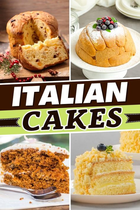 these authentic Italian cakes are so good, you won't believe it. From cream cake to ricotta cake to olive oil cake, savor the flavors of Italy in these treats. Authentic Italian Desserts Italy, Italian Grape Cake, Italian Custard Cake, Italian Rainbow Cake, Italian Cakes Authentic, Italian Cake Recipes Easy, Italian Rum Cake Authentic, Italian Baked Goods, Ricotta Cake Recipes Italian