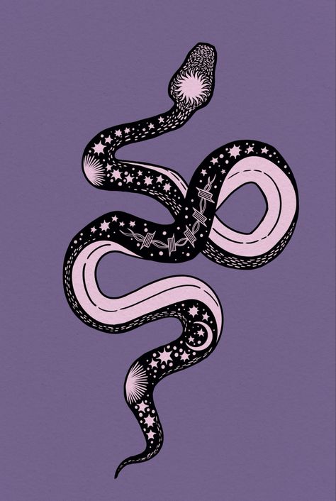 Trippy Snake Painting, Mind Tatoos, Purple Snake Wallpaper, Cover Photos Facebook Unique, Cosmic Snake, Snake Painting, Colorful Snakes, Snake Wallpaper, Purple Snake