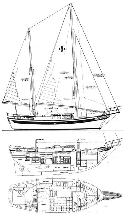 SailboatData.com -     FREEPORT 41 (ISLANDER) Sailboat Rc Boats Plans, Sailboat Plans, Wooden Model Boats, Model Boat Plans, Dream Ideas, Boat Drawing, Olympia Washington, Lines Art, Sailboat Design