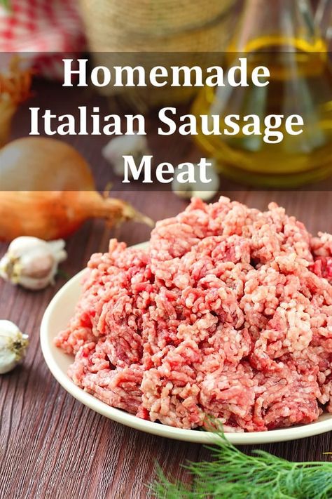 Make Your Own Italian Sausage, How To Make Hot Italian Sausage, Italian Sausage Patties, Mild Italian Sausage Recipes, Make Italian Sausage, Sausage Meat Recipes, Hot Italian Sausage Recipes, Ground Italian Sausage Recipes, Hot Sausage Recipes