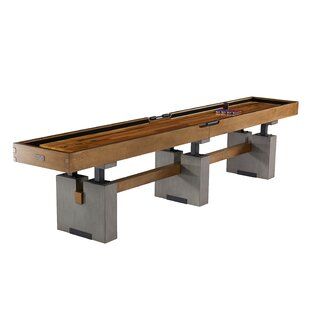 Shuffleboard Tables, Game Room Man Cave, Scratched Wood, Shuffleboard Table, Game Room Family, Concrete Finish, Wood Bridge, Table Games, Wood Veneer