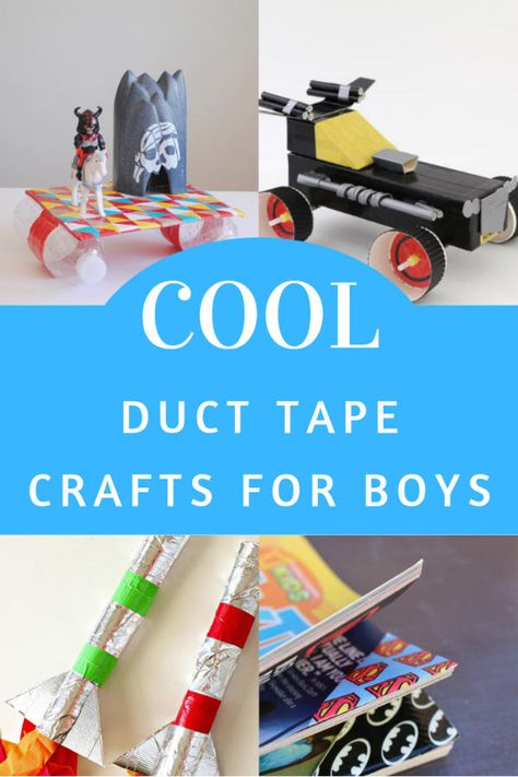 Get your guys crafting with these cool duct tape crafts for boys. Boy mom picks that they are sure to love. Includes battle axe, sword, LEGO watch, rafts and more. Duct Tape Crafts For Adults, Teen Crafts Diy, Diy Duct Tape Crafts, Crafts For Boys 11-13, Crafts For Guys, Crafts For Boys 8-10, Duct Tape Crafts For Kids, Simple Duct Tape Crafts, Duct Tape Armor