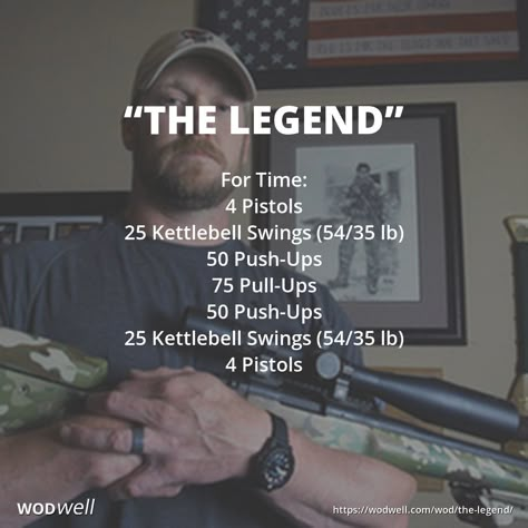 Christopher Scott "Chris" Kyle (April 8, 1974 − February 2, 2013) was a United States Navy SEAL. Kyle served four tours in the Iraq War and was awarded several commendations for acts of heroism and meritorious service in combat. He received two Silver Star Medals, five Bronze Star Medals, one Navy and Marine Corps Commendation Medal, two Navy and Marine Corps Achievement Medals and numerous other unit and personal awards. Navy Seal Workout, Hero Workouts, Wods Crossfit, Crossfit Workouts Wod, Hero Wod, United States Navy Seal, 50 Push Ups, Crossfit Workouts At Home, Kettlebell Cardio