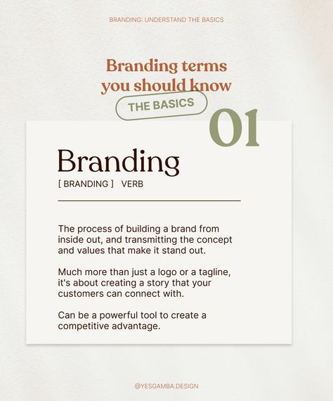 Everyone wants a cool brand that people love, but in order to build a successful brand, you have to understand the basics. This is the first definition of the collection of Branding Terms You Should Know. Read the complete post on Instagram. #branding #definitions #gettingstarted Brand Definition, Instagram Branding, Branding Graphic Design, The Basics, Brand You, How To Use, Branding, Graphic Design, Instagram