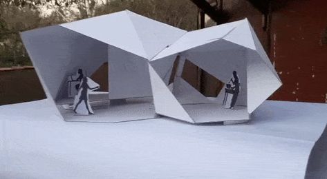 Folding Architecture, Conceptual Model Architecture, Floating Architecture, Paper Architecture, Facade Architecture Design, Architecture Concept Diagram, Architecture Sketchbook, Tent Design, Study Architecture