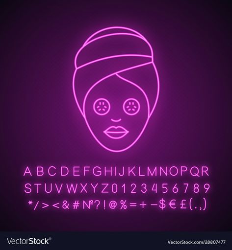 Skincare Neon Sign, Glowing Sign, Cucumber Facial, Light Icon, Neon Logo, Highlight Icons, Facial Mask, Instagram Highlight Icons, Skin Tips