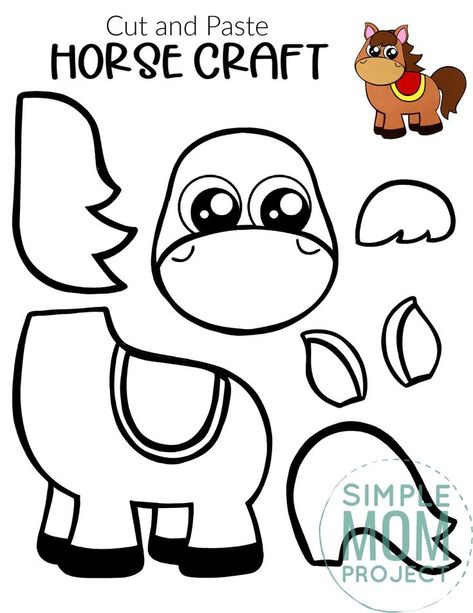 Children Will Love These Free Disney – Coloring Kids - Coloring B88 Build A Farm Animal Printable, Horse Crafts Preschool, Farm Animal Templates Free Printable, Horse Crafts For Toddlers, Horse Craft Preschool, Horse Craft For Toddlers, Horse Template Free Printable, 4h Crafts, Letter H Crafts