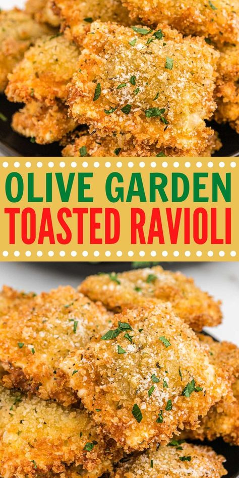 Olive Garden Toasted Ravioli Recipe - Eating on a Dime Olive Garden Appetizers, Toasted Ravioli Recipe, Fried Ravioli, Eating On A Dime, Toasted Ravioli, Appetizer Sandwiches, Ravioli Recipe, Meatless Main Dishes, Pizza Recipes Easy