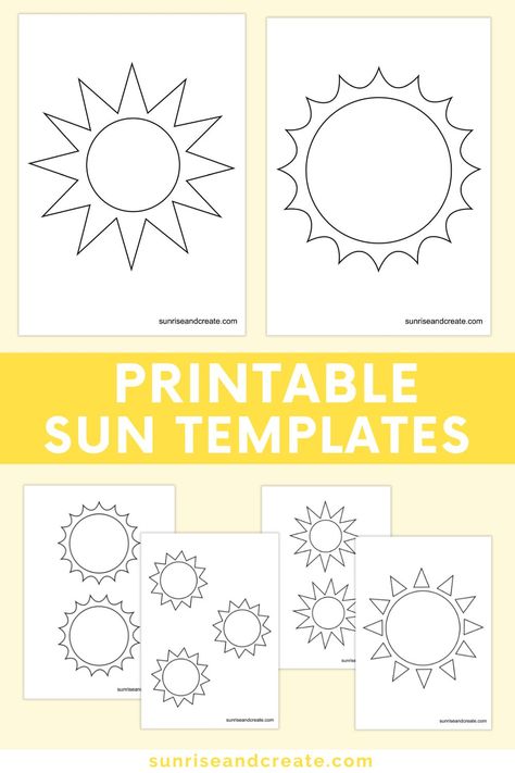 Printables Archives - Sunrise and Create Sun Template Free Printable, Sun Printable Templates, Sun And Moon Template Free Printable, Sun Worksheet, Sun Clipart Black And White, Printable Sun, Sun Template, Outer Space Crafts, Sunshine Printable