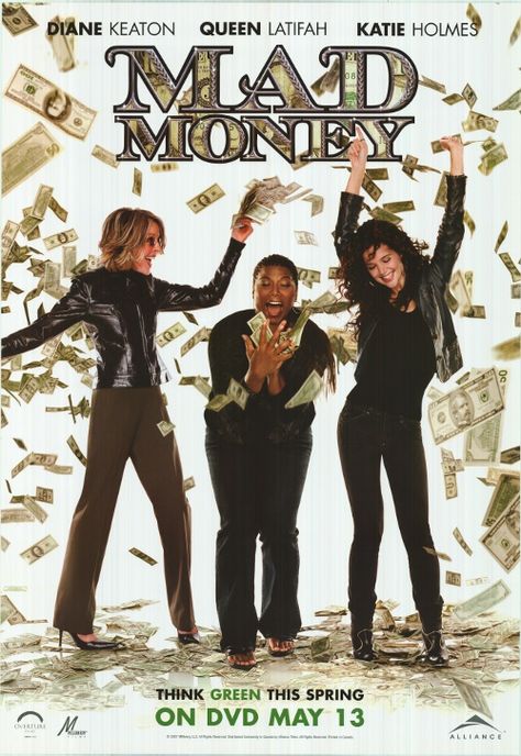 Mad Money - Love love love this movie so funny brilliant highly recommend if u need a cheer up Money Poster, Mad Money, Movies Worth Watching, I Love Cinema, Diane Keaton, Queen Latifah, Chick Flicks, Good Movies To Watch, About Time Movie