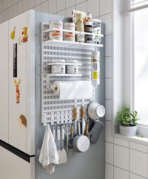 71H0DI2DckL. AC SL1500 1 - 20 space-saving ideas that put your walls to work Space Saving Ideas For Home, Space Saving Apartment, Spice Rack Storage, Small House Organization, Apartment Storage, Kitchen Storage Space, Diy Space, Space Saving Kitchen, Flat Ideas