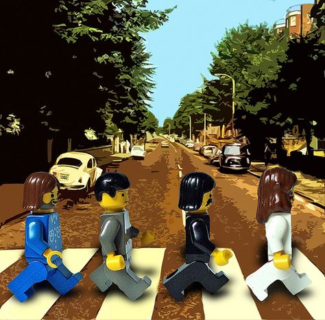 abbey road lego | wowwdesign.blogspot.com/2008/12/capas-de-d… | Flickr Lego Album Covers, Lego Albums, Lego Music, Abby Road, Beatles One, Lego Poster, Beatles Albums, Lego People, Beatles Yellow