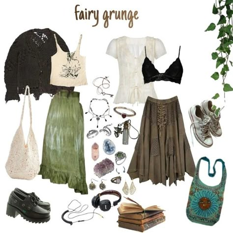 Naturecore Outfit, Bohemian Fairycore, Fairy Grunge Outfit, Fairy Core Outfits, Fairycore Fashion, Hippie Grunge, Earthy Outfits, Fairy Clothes, Funky Outfits