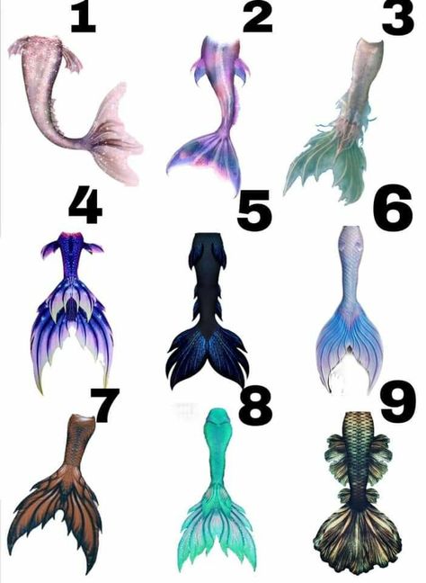 Beautiful Mermaid Tails Drawing, Different Types Of Mermaid Tails, Mermaid Outfit Ideas Drawing, Mermaid Tail Types, Mermaid Tail Colors, Mermaid Tails Drawing, Mermaid Tail Ideas, Mermaid Anatomy, Mermaid Poses