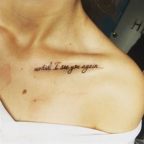 Collar Bone Tattoo Quotes, Inspiring Quote Tattoos, Remembrance Tattoos, Quote Tattoos, Bone Tattoos, Omerta Tattoo, Tattoo Quotes For Women, Dad Tattoos