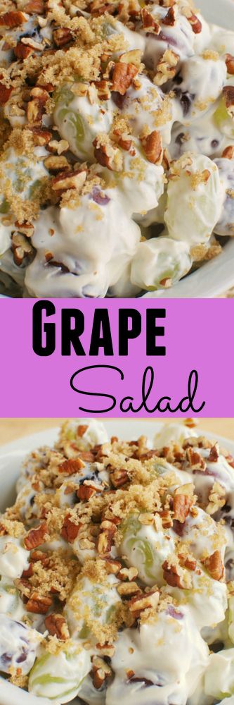 Grape Salad - this recipe is so perfect for potlucks and barbecues! The dressing is unbelievably delicious! Diy Easy Recipes, Grape Salad, Salad Pasta, Fruit Dishes, Dessert Salads, Orzo, Fruit Recipes, Delicious Salads, Soup And Salad