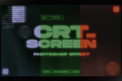 CRT Screen l Monitor Text Effects :: Behance Crt Monitor, Graphic Design Assets, Retro Aesthetic, Text Effects, Design Assets, Design Illustration, A World, Cyberpunk, Photoshop