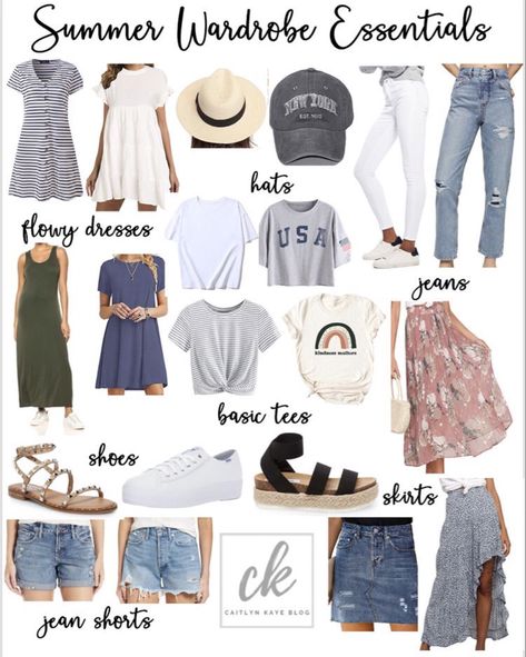 Clothes Capsule Wardrobe, Texas Vacation, Capsule Wardrobe Women, Spring Summer Capsule Wardrobe, Summer Wardrobe Essentials, Summer Capsule Wardrobe, Mama Style, Trendy Summer Outfits, Usa Dresses