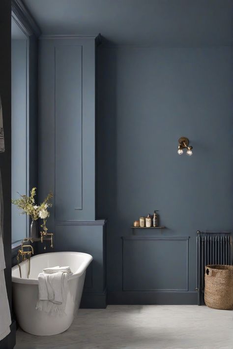 wall paint guide, charcoal blue paint, bathroom walls, SW 2739

home decorating, home interior design, interior bedroom design, kitchen designs Dark Navy Wall Paint, Bathroom With Painted Walls, Sherwin Williams Smoky Blue Bathroom, Dark Navy Sherwin Williams, Shades Of Dark Blue Paint, Best Blue Accent Wall Color, Sherwin Williams Deep Blue Paint Colors, Soft Blue Grey Paint Colors, Deep Blue Powder Room