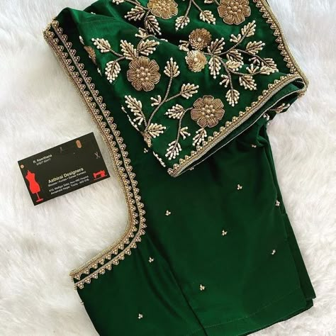 Blouse Design Simple, Simple Maggam Work Blouse, Simple Maggam Work, Simple Aari Work Blouse Design, Simple Aari Work Blouse, Exclusive Blouse Designs, Blouse Design Aari Work, Aari Work Blouse Design, Simple Aari Work