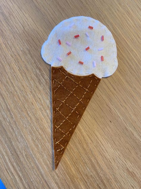 Felt Ice Cream Cone, Felt Ice Cream, Cloud Craft, Dog Ice Cream, Fake Bakes, Ice Cream Social, Felt Craft, Waffle Cones, Fake Bake