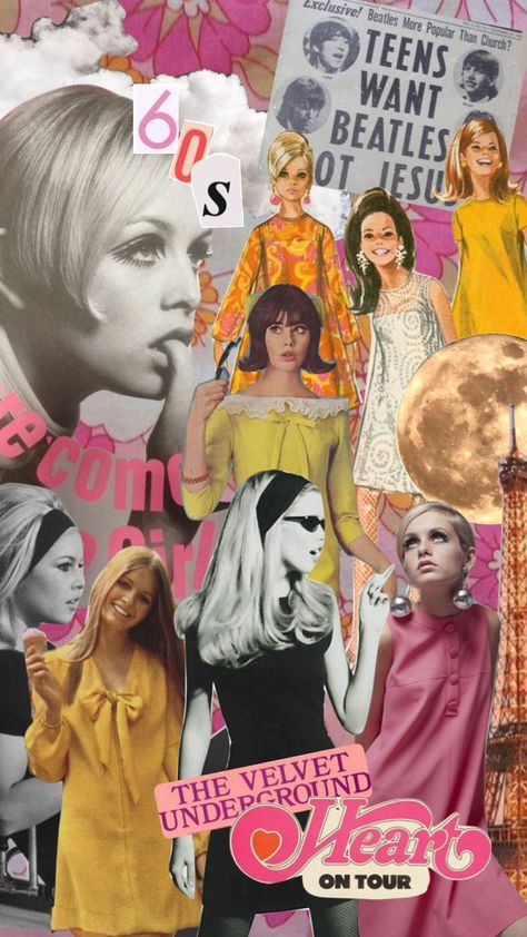 the sixties #aesthetic #moodboard #collage #60s #retro #vintage #groovy #myfirstshuffle #twiggie 1960s Aesthetic Wallpaper, 60s Aesthetic Wallpaper, 1960’s Aesthetic, Vintage 60s Aesthetic, Sixties Aesthetic, 1960s Aesthetic, 60s Wallpaper, 60s Vibes, 60s Aesthetic