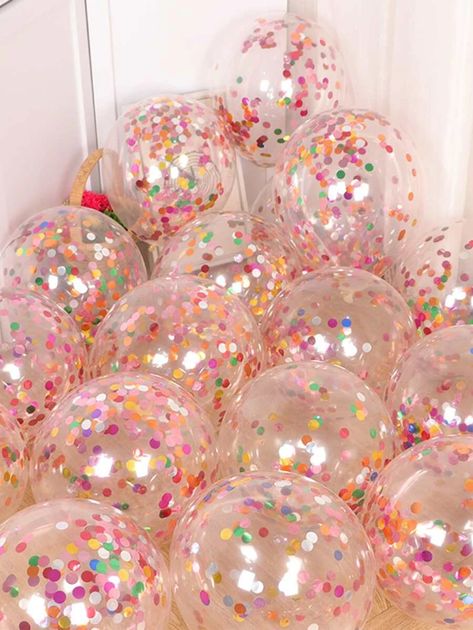 10pcs Decorative Confetti Balloon | SHEIN USA Clear Balloons, Confetti Birthday, Colorful Birthday, Jungle Party, 12th Birthday, Balloon Decorations Party, Confetti Balloons, Baby Sprinkle, 16th Birthday