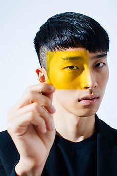 Yellow Lighting Photography, Yellow Portrait Photography, Yellow Lighting, Yellow Portrait, Yellow Photography, Lighting Photography, Asian Man, Portrait Photography Men, Colorful Portrait