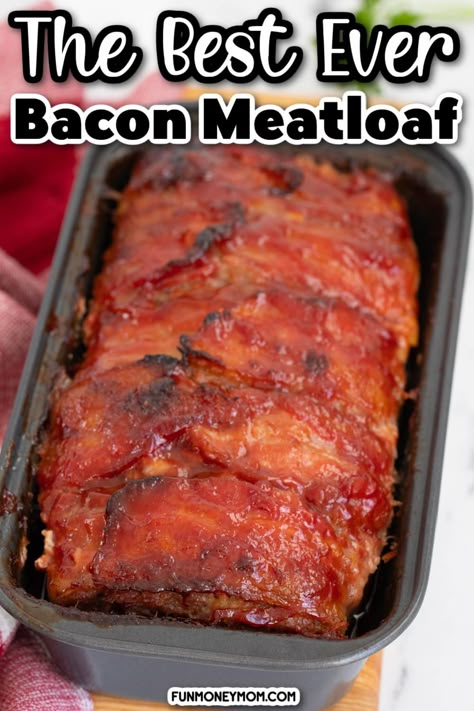 Bricktown Brewery Meatloaf Recipe, Meatloaf Recipes With Bacon On Top, Easy Bacon Wrapped Meatloaf, Bacon Topped Meatloaf, Meatloaf Wrapped In Bacon, Hamburg Recipes, Easy Bacon Recipes, Bacon Meatloaf, Bacon Wrapped Meatloaf