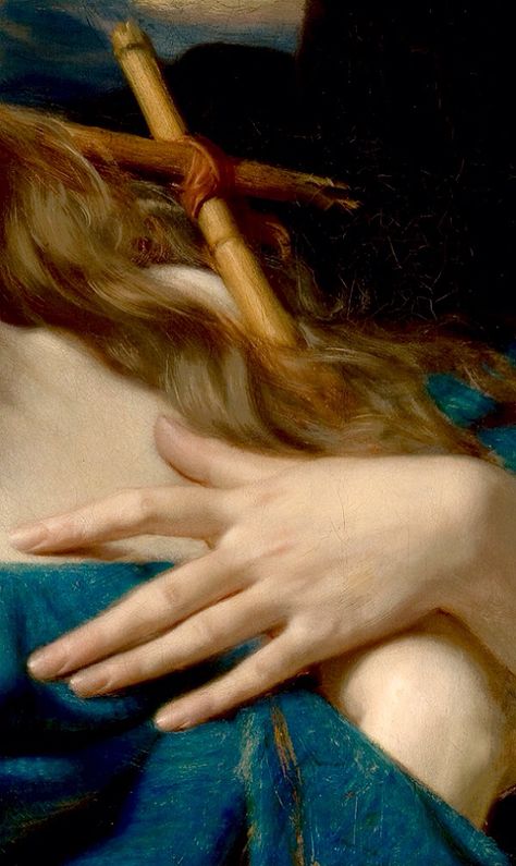 Mary Magdalene in the Cave, 1868 Hugues Merle Hugues Merle, Jesus Sacrifice, Sign Of The Cross, Great Works Of Art, My King, Mary Magdalene, The Cave, Romantic Art, Detail Art