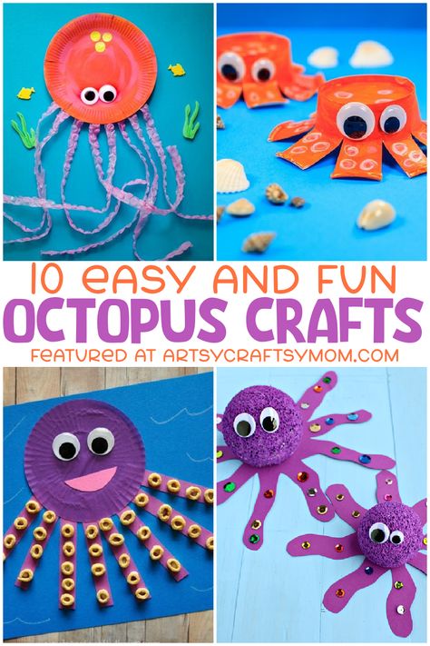 Octopus Crafts For Kids, Paper Octopus, Sea Creatures Crafts, Ocean Theme Crafts, Octopus Crafts, Craft Summer, Sea Crafts, Summer Crafts For Kids, Ocean Crafts