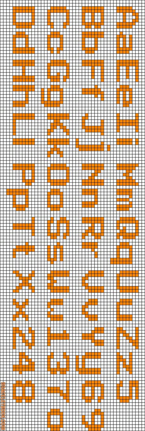 alphabet - point de croix - cross stitch - Blog : http://broderiemimie44.canalblog.com/ Crafts Bracelets, Crochet Alphabet, Crochet Letters, Cross Stitch Alphabet Patterns, Bracelets Friendship, Cross Stitch Fonts, Trendy Diy, Cross Stitch Letters, Embroidery Alphabet