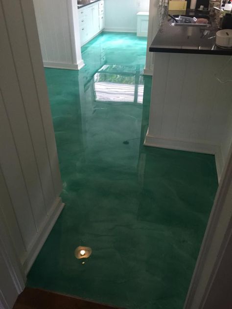 After with the Rialto green Reflector Epoxy, house in Fort Myers, Fl. Epoxy Concrete Floor, Epoxy Concrete, Paper Bag Flooring, Battery Acid, Concrete Epoxy, Drop Water, Painted Concrete Floors, Concrete Overlay, Landscaping Software