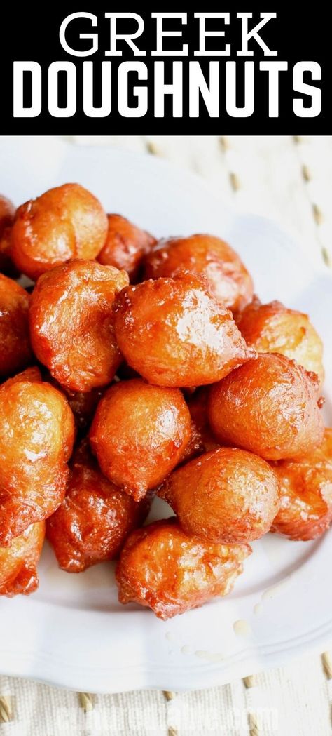 Greek Loukoumades Recipe, Greek Donuts, Honey Puffs, Greek Bread, Fried Donuts, Homemade Recipes Dessert, Eastern Mediterranean, Homemade Dessert, Doughnut Recipe