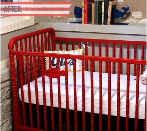 Spindle Crib, Crib Makeover, Red Crib, Painting A Crib, Jenny Lind Crib, Baby Crib Diy, Best Baby Cribs, Diy Crib, Modern Crib