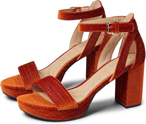 Amazon.com: CL by Chinese Laundry Women's GAILY Velvet Sandal, Orange, 8.5 : Health & Household Orange Wedding Shoes, Burnt Orange Weddings, Shoes Orange, Velvet Sandals, Orange Heels, Color Shoes, Leopard Print Shoes, Orange Velvet, Tan Shoes