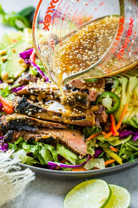 Thai Noodles With Chicken, Thai Steak Salad, Thai Steak, Thai Salad Recipes, Thai Peanut Noodles, Healthy Steak, Steak Salad Recipe, Noodles With Chicken, Thai Beef Salad